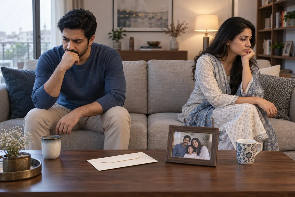 A married couple reflecting during a serious relationship crisis